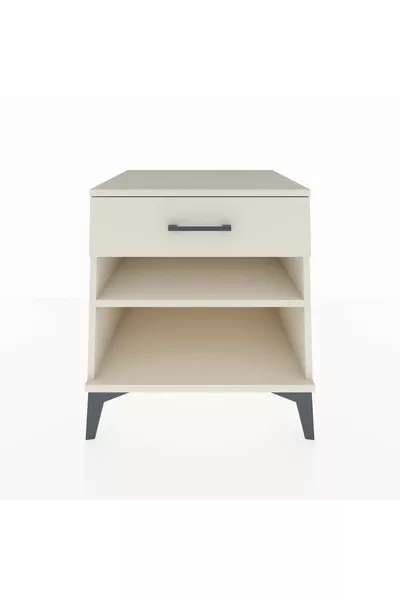 Нощно шкафче Kronos с една рафт и едно чекмедже, Месечен камък-Месечен камък