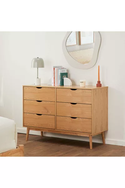 Luna 6 Drawer Solid Wood Console, Dresser, Chest