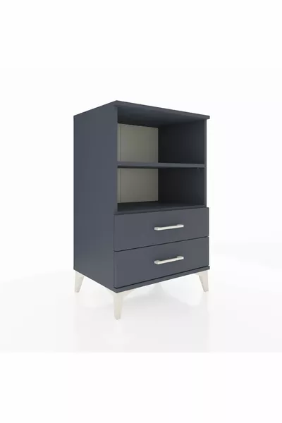 Hyperion Kommode mit 2 Regalen und 2 Schubladen Anthrazit-Anthrazit