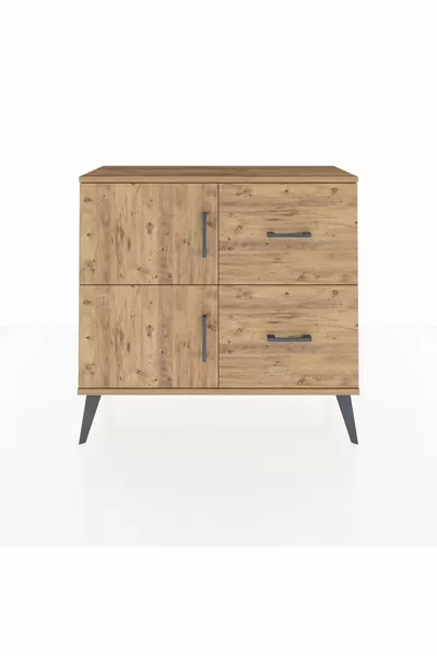 Arges Şifonyer Tek Raflı 2 Çekmeceli 2 Kapaklı  Çam-Çam
