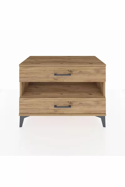 Comò Hyperion con un ripiano e 2 cassetti Pino-Pino