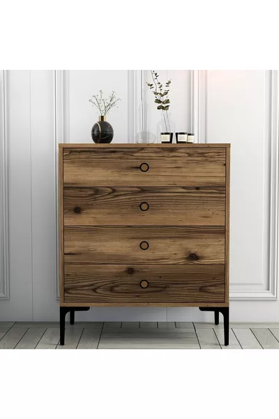 خزانة متغيرة لشبونة ب٤ أدراج - جوز