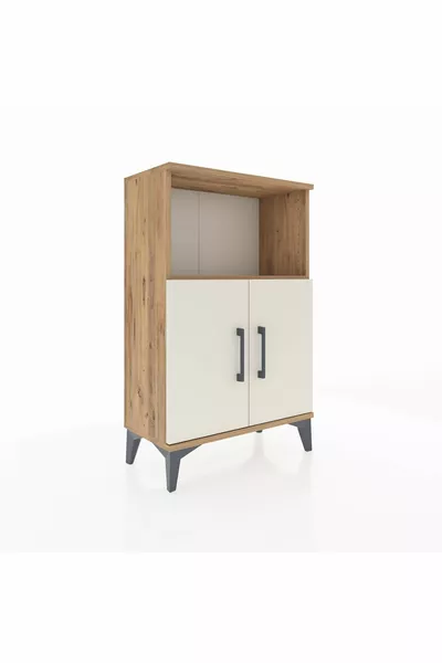 خزانة جانبية أرجيس بدرجين ودرجتين من خشب الصنوبر وحجر الصوان