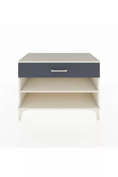 خزانة هابريون بطابق واحد ودرج واحد، بلون حجر القمر - أنثراسايت