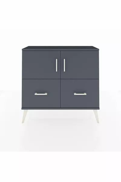 Arges Schrank mit 2 Regalen, 2 Schubladen und 2 Türen, Anthrazit-Anthrazit