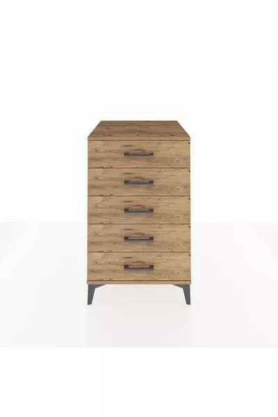 Kronos Nightstand 5-Drawer Pine-Pine