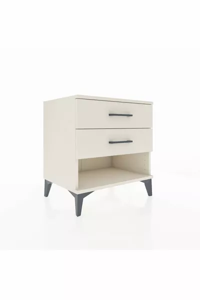 Hyperion Nightstand 2 Drawers Moonstone-Moonstone