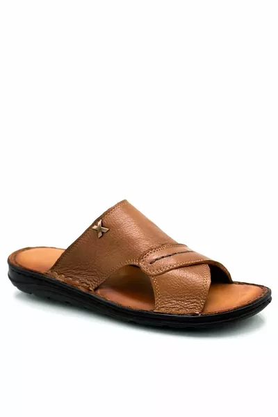 شبشب جلد رجالي خفيف شباشب جلد بلون التونا