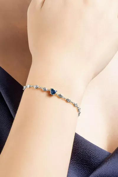 Aşk Yolu K White Gold Plated  Cm Silver Bracelet