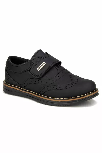 Daily Velcro Black Color Daily Velcro Strapped Boys' Classic Shoes