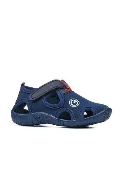 صندل يومي للأطفال للجنسين باللون الأزرق الداكن، بنعل مرن مقاوم للانزلاق، مزود بإغلاق لاصق، صيفي، أحذية بحر ورياض الأطفال 