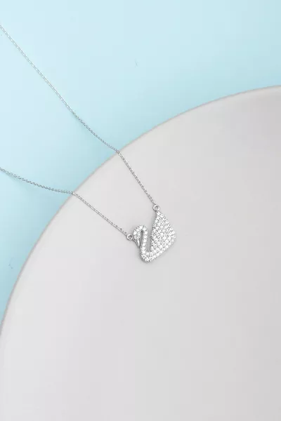 قلادة بجعة من فضة عيار 