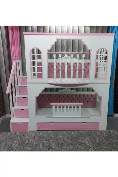 سرير بطابقين للأميرة مع شرفة