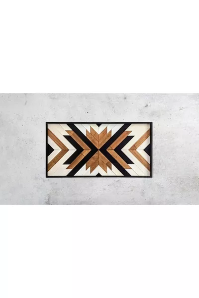 سرير خشبي مزدوج من خشب المايا / رأس سرير