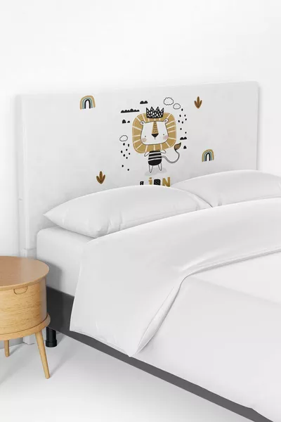 غطاء رأس سرير وغرفة نوم للأطفال بنقشة الأسد الملك 