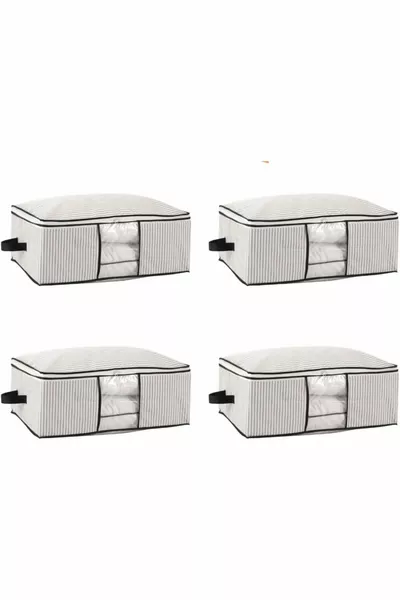 и 4 штуки роскошных органайзеров для шкафа с окнами, подходящих для хранения под кроватью, органайзер под кровать, см (белый)