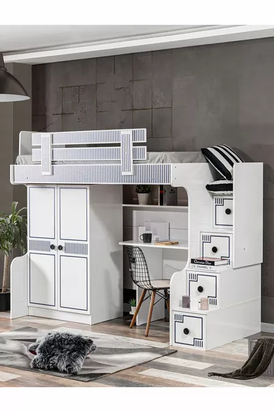 Ranza, Çizgi Ranza Dolap Masa 1 Adet Comfort Yatak