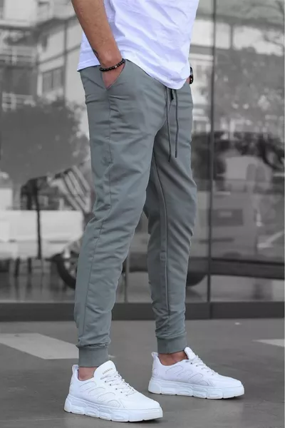 بنطال رياضي رجالي بقصة ضيقة ورباط مطاطي 