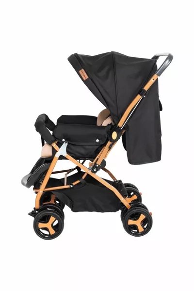 Poussette réversible pour bébé Two Koalas Lin Noir et Or