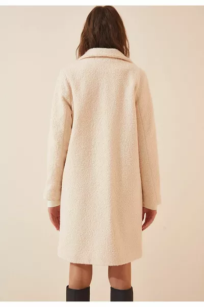 Damen Einreiher Bouclé-Mantel