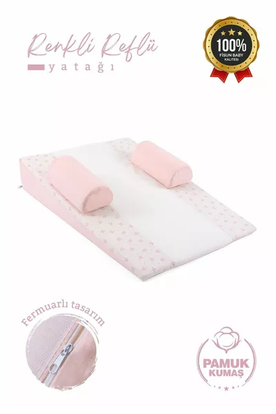 سرير رضاعة للأطفال مع ارتجاع المريء (بودرة-فيونك) قابل للغسل، ذو غطاء قابل للغسل، أرثوبيدي، مقعد أطفال