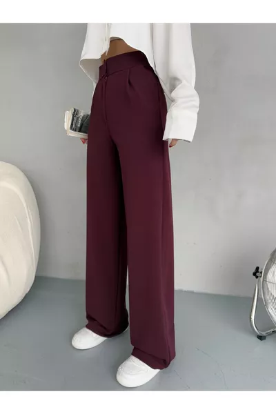 Pantalon palazzo ample pour femme en lycra