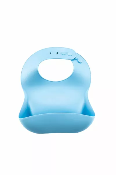 مريلة طعام لدمية سيليكون باللون الأزرق