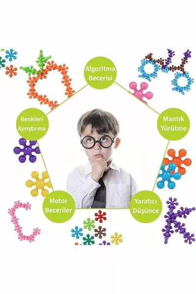 Комплект за създаване на молекули с 5 цвята, креативна играчка със снежинки, строителни блокчета (нова версия)