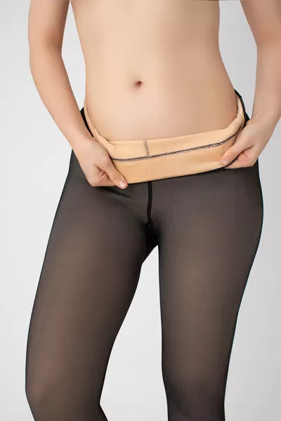 جوارب ضيقة نسائية دافي بملمس فروي داخلي حراري للشتاء – تحافظ على الدفء