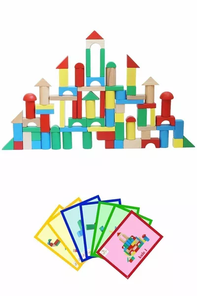 Wooden Colored Blocks and Shape Cards (BLOCK, SHAPE CARD)