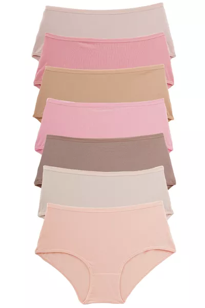 سراويل نسائية عالية الخصر مجموعة مكونة من 7 قطع مع ليكرا