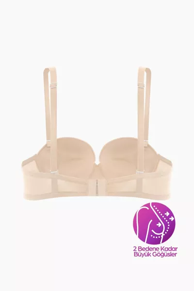 أوليمبوس حمالة صدر مزدوجة مدعمة إضافية بدون حمالات - بيج - ميكرو سايز - 