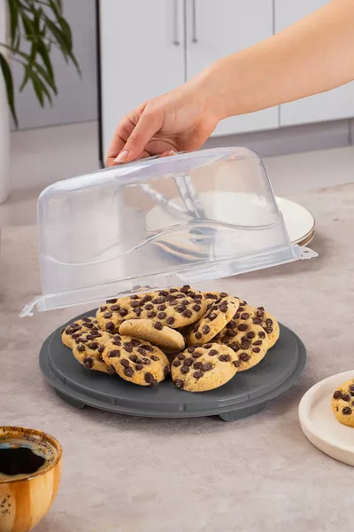  Round Cake Pastry Storage Container - Transport Dome with Locking Lid  cm
