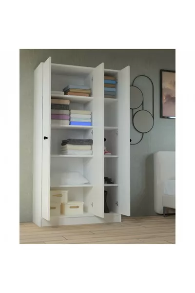 خزانة كاراجا بثلاث أبواب ورفوف