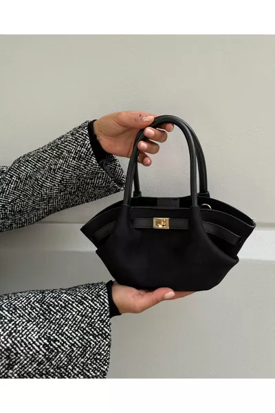 Borsa Mini in Nubuck con Dettaglio Cintura Nera