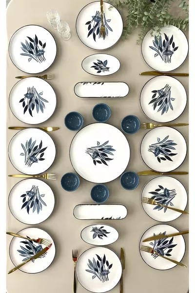 طقم إفطار باشاك غري لـ  شخص مكون من  قطعة