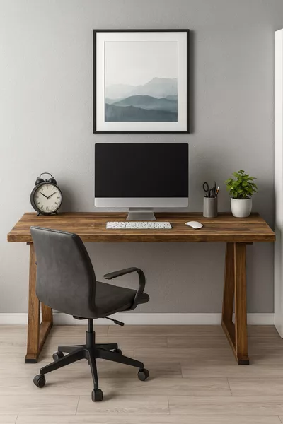 Massiver Holzschreibtisch Büro Schreibtisch Antike Walnussfarbe