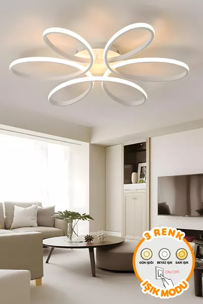 Elvis Moderne Witte Plafondlamp Nieuw 3-Kleuren Licht Woonkamer Keuken Slaapkamer LED Kronkel