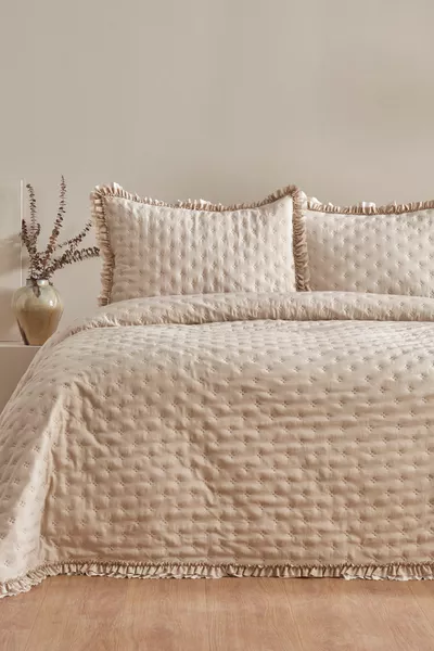 Комплект постельного белья Viona для двуспальной кровати, бежевый