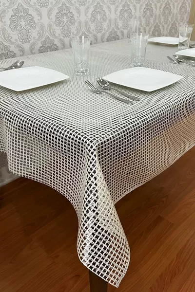 PVC Transparent Coated Tablecloth -b