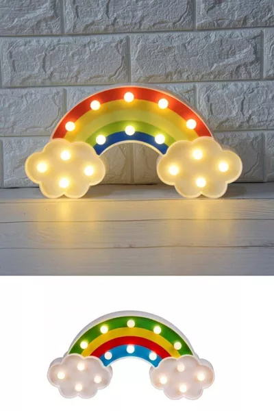 Декоративная детская лампа в форме радуги с батарейками, светодиодная настольная и настенная лампа для организации комнаты