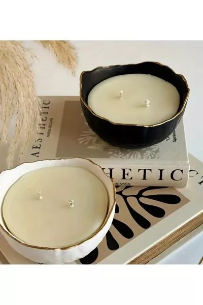 Vela de Lujo - Decoratieve natuurlijke kaars in kom met dubbele pit en vanillegeur (ENKEL)