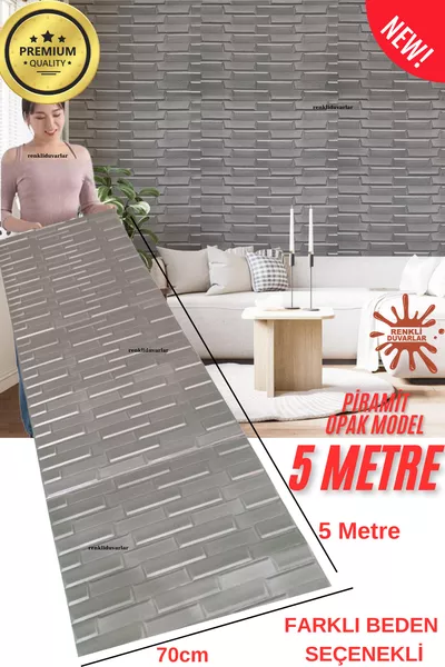 Zelfklevend Lichaam Optioneel Kantoor Woonkamer Grijs Opaak Piramide 3D Behangpaneel 