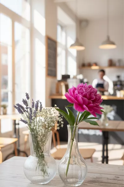 Набор из двух современных стеклянных ваз  см | Гармоничные декоративные вазы-близнецы