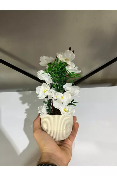 cm-mini Kunstbloem Decoratieve Pottafelbloem Decoratie Kleine Maat Natuurlijke Steen Mossige Pot