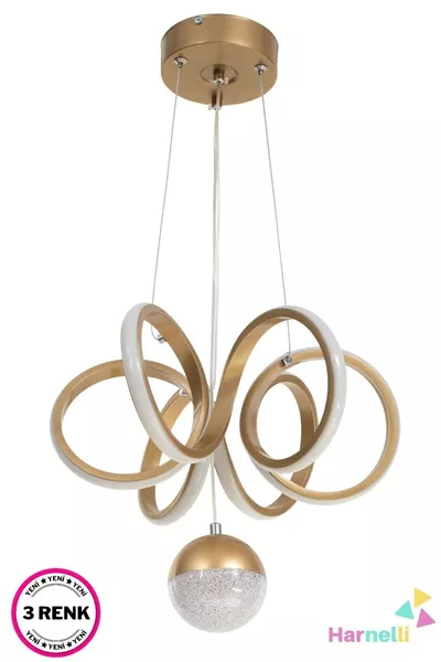 Gold Chandelier  Cm Diameter with 3 Color Dimmable LED