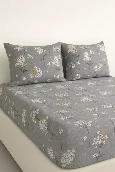 Комплект чаршафи с ластик от памучен ранфорс за двойно легло