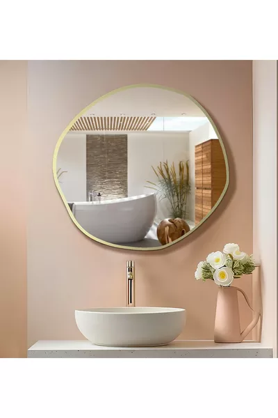 Arya Ayna Асиметрично Огледало, Декоративно Огледало, Стенно Огледало, Баня Огледало, Огледало за Антре, Златно