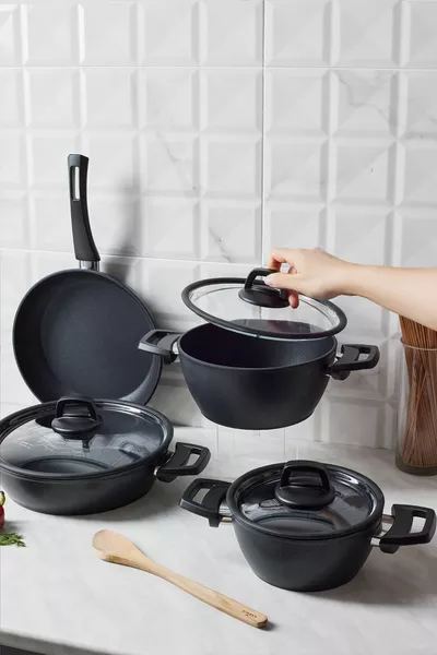 Набор кастрюль Biodiamond Antibakteriyel Powerful из 7 предметов