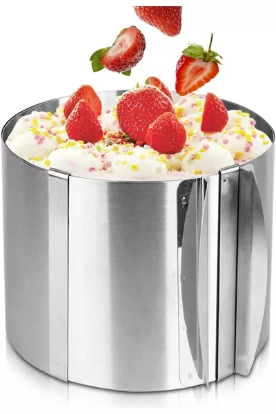 Moule à gâteau rond réglable, profondeur  cm